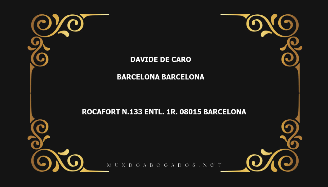 abogado Davide De Caro en la localidad de Barcelona