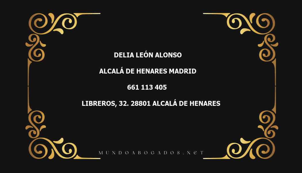 abogado Delia León Alonso en la localidad de Alcalá de Henares