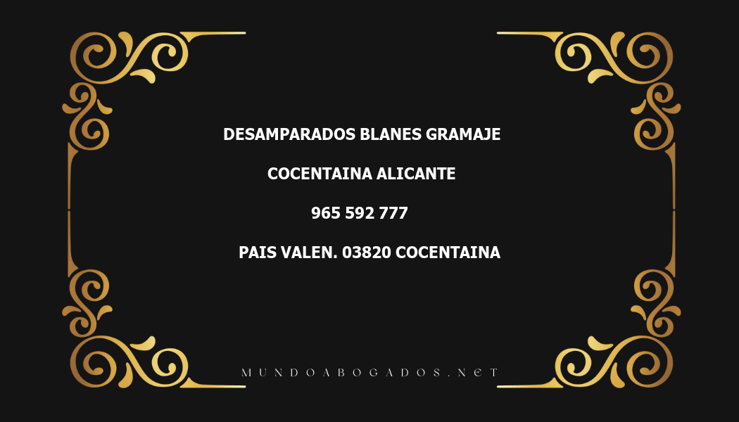 abogado Desamparados Blanes Gramaje en la localidad de Cocentaina