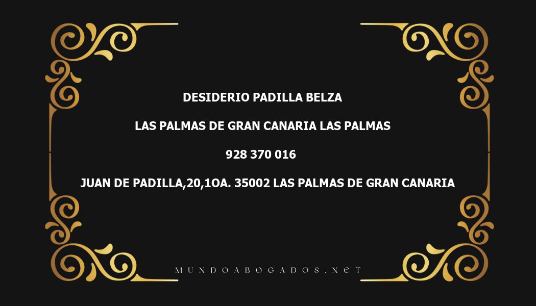 abogado Desiderio Padilla Belza en la localidad de Las Palmas de Gran Canaria