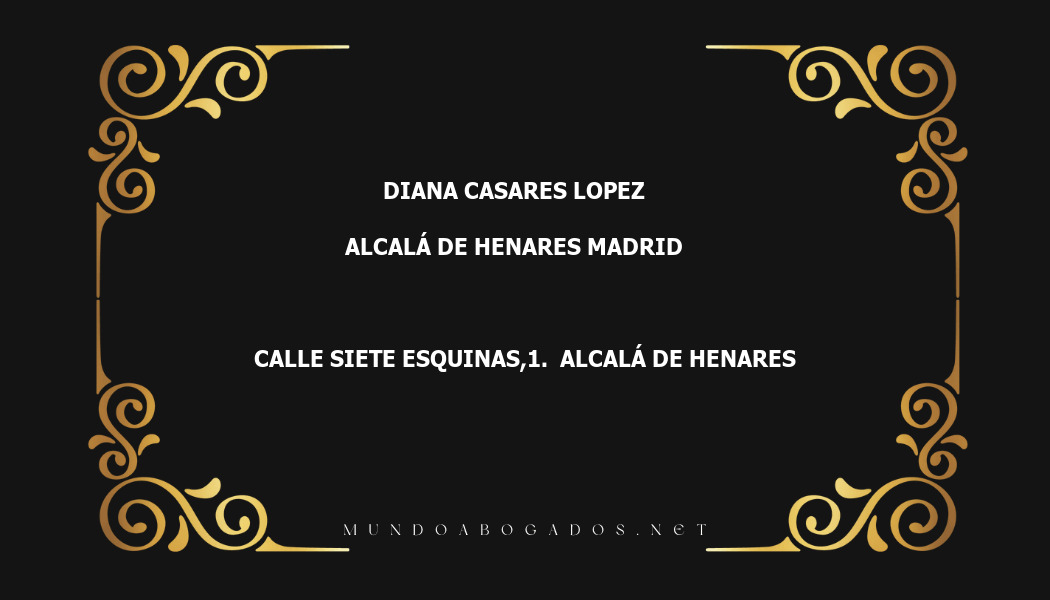 abogado Diana Casares Lopez en la localidad de Alcalá de Henares