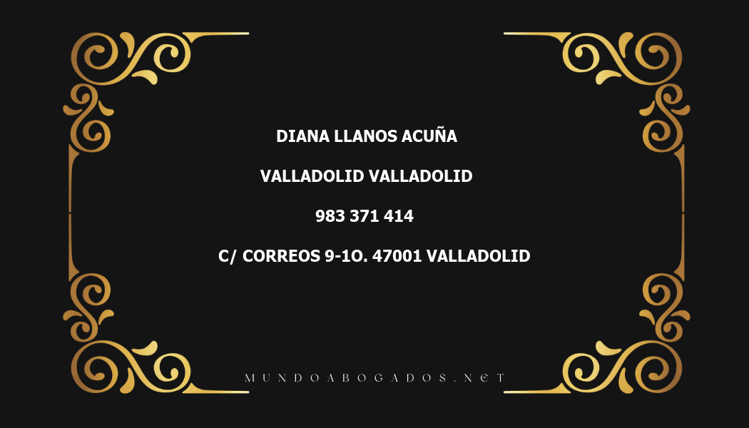 abogado Diana Llanos Acuña en la localidad de Valladolid