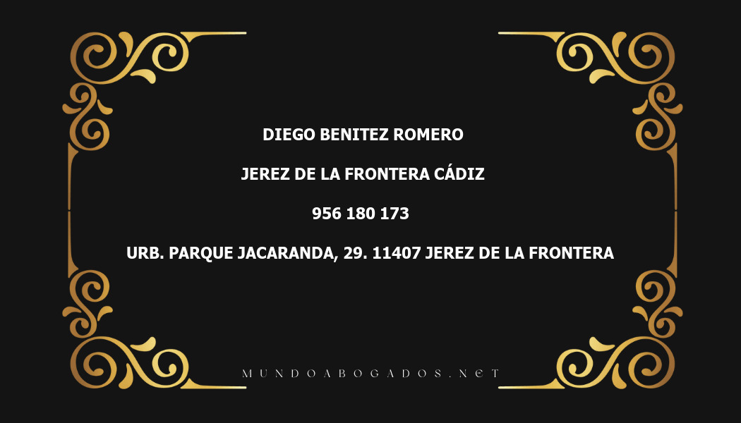 abogado Diego Benitez Romero en la localidad de Jerez de la Frontera