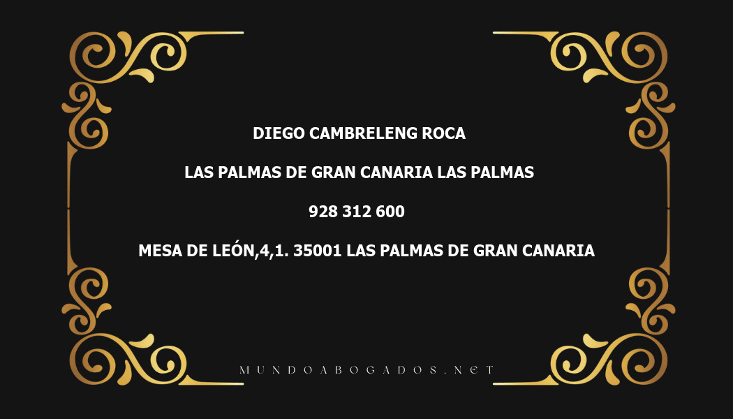 abogado Diego Cambreleng Roca en la localidad de Las Palmas de Gran Canaria