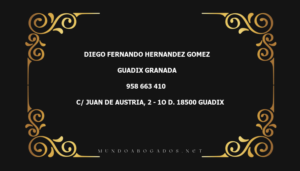 abogado Diego Fernando Hernandez Gomez en la localidad de Guadix