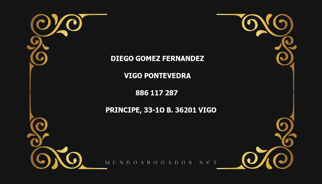 abogado Diego Gomez Fernandez en la localidad de Vigo