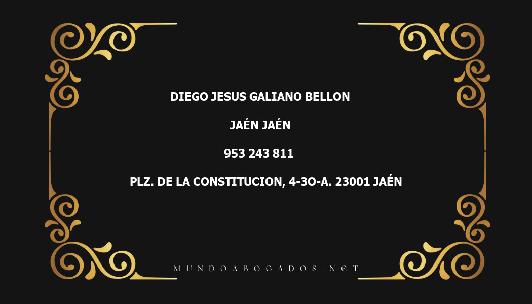 abogado Diego Jesus Galiano Bellon en la localidad de Jaén