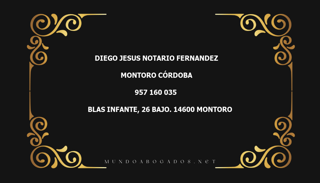 abogado Diego Jesus Notario Fernandez en la localidad de Montoro