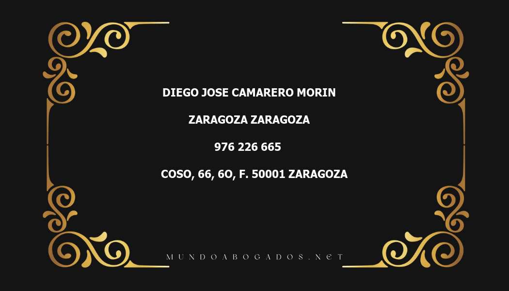 abogado Diego Jose Camarero Morin en la localidad de Zaragoza