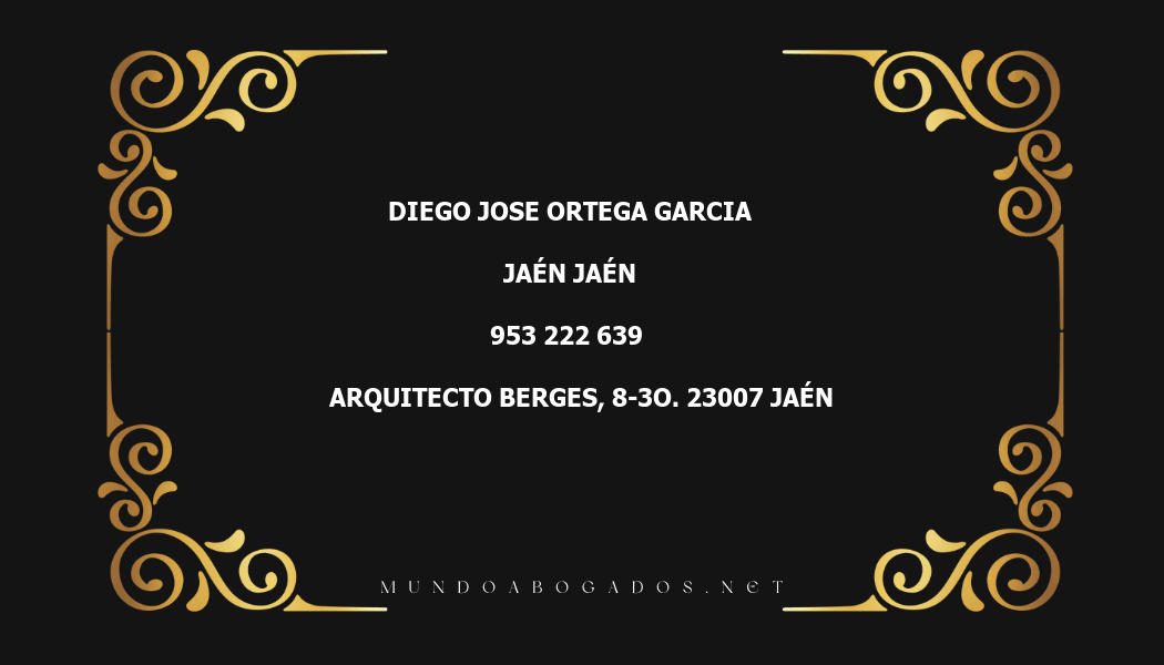 abogado Diego Jose Ortega Garcia en la localidad de Jaén