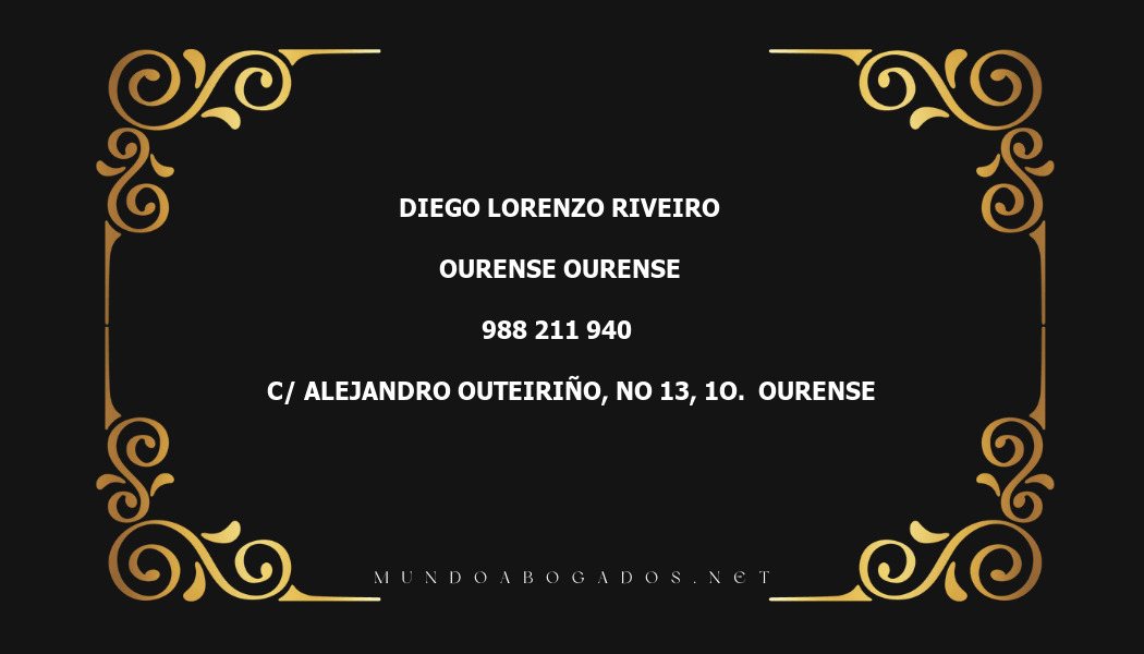 abogado Diego Lorenzo Riveiro en la localidad de Ourense