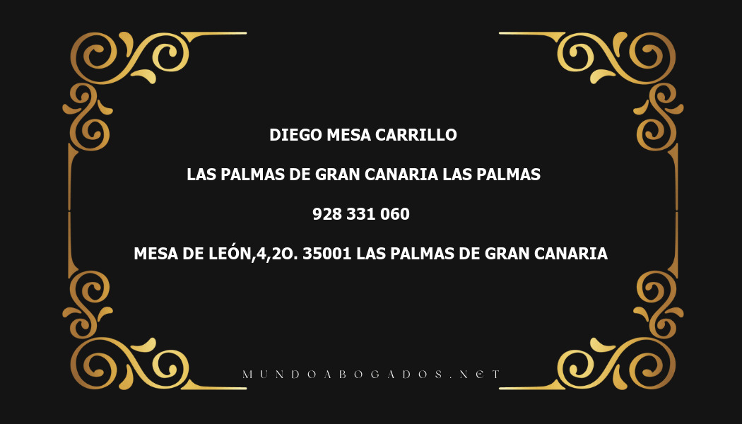 abogado Diego Mesa Carrillo en la localidad de Las Palmas de Gran Canaria