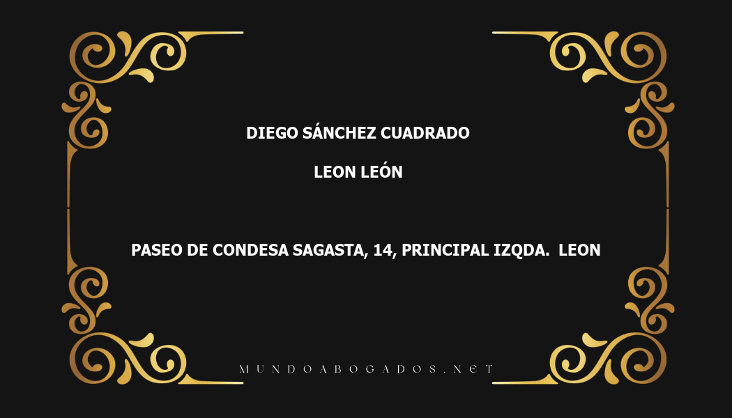 abogado Diego Sánchez Cuadrado en la localidad de Leon