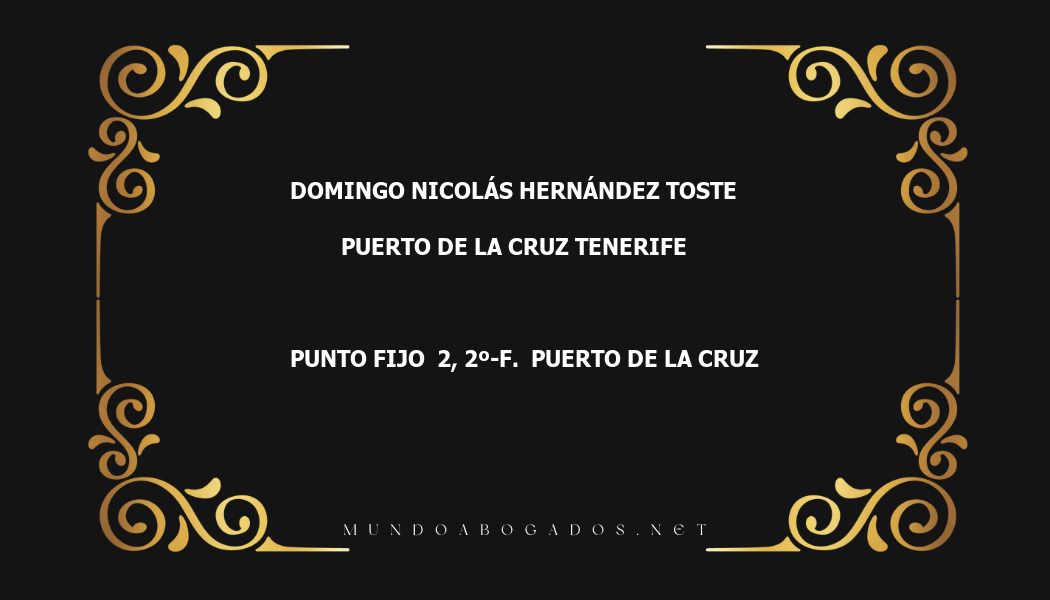 abogado Domingo Nicolás Hernández Toste en la localidad de Puerto de la Cruz