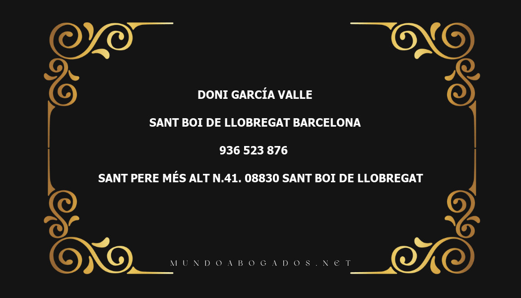 abogado Doni García Valle en la localidad de Sant Boi de Llobregat