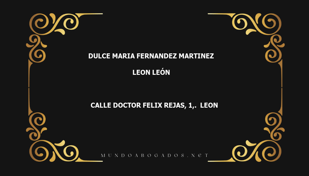 abogado Dulce Maria Fernandez Martinez en la localidad de Leon