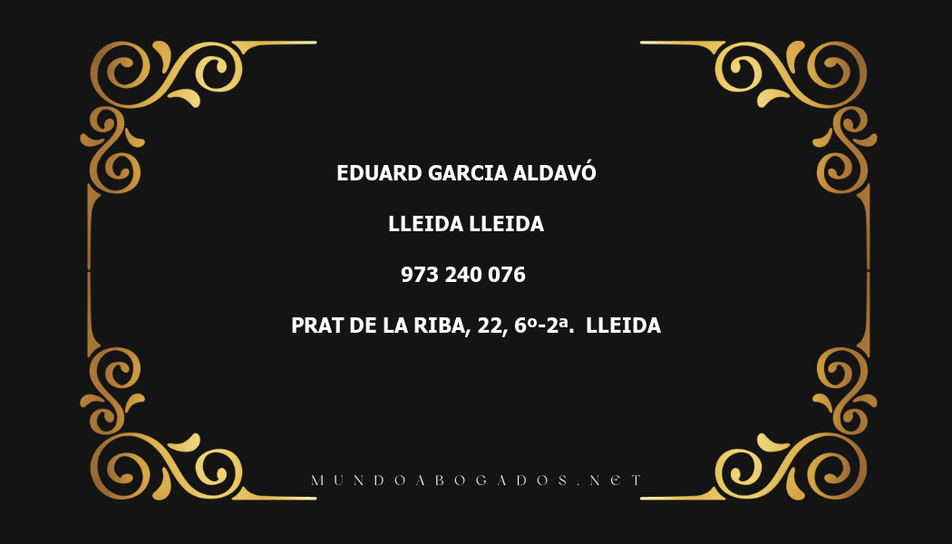 abogado Eduard Garcia Aldavó en la localidad de Lleida