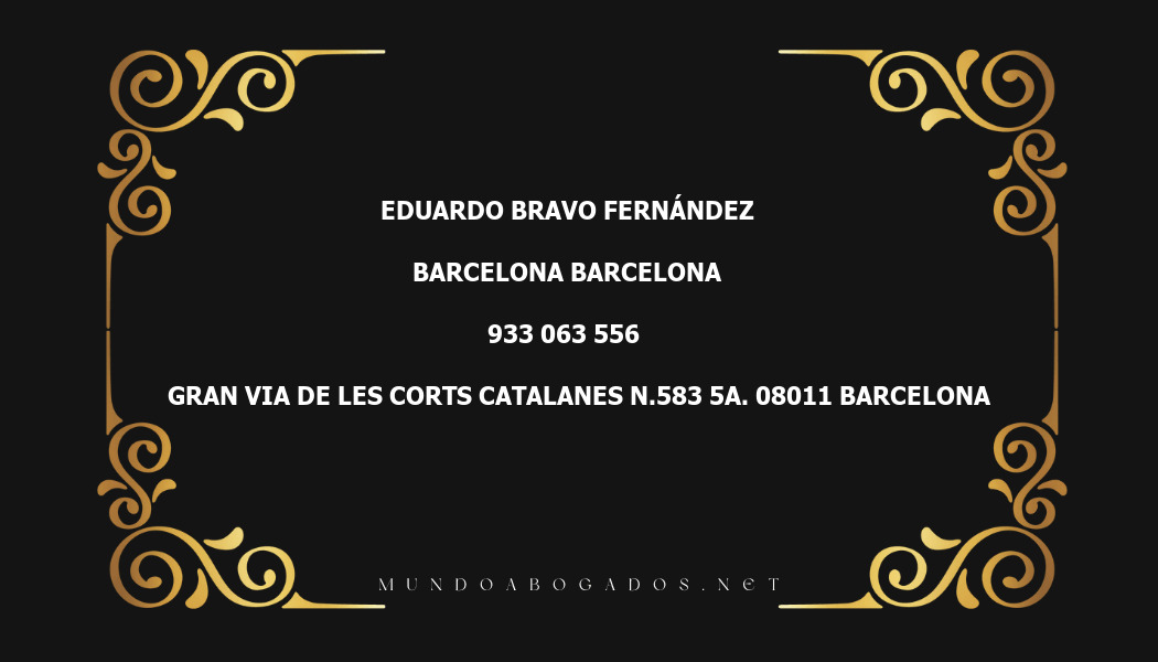 abogado Eduardo Bravo Fernández en la localidad de Barcelona