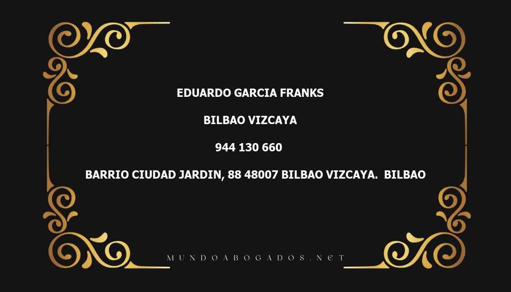 abogado Eduardo Garcia Franks en la localidad de Bilbao