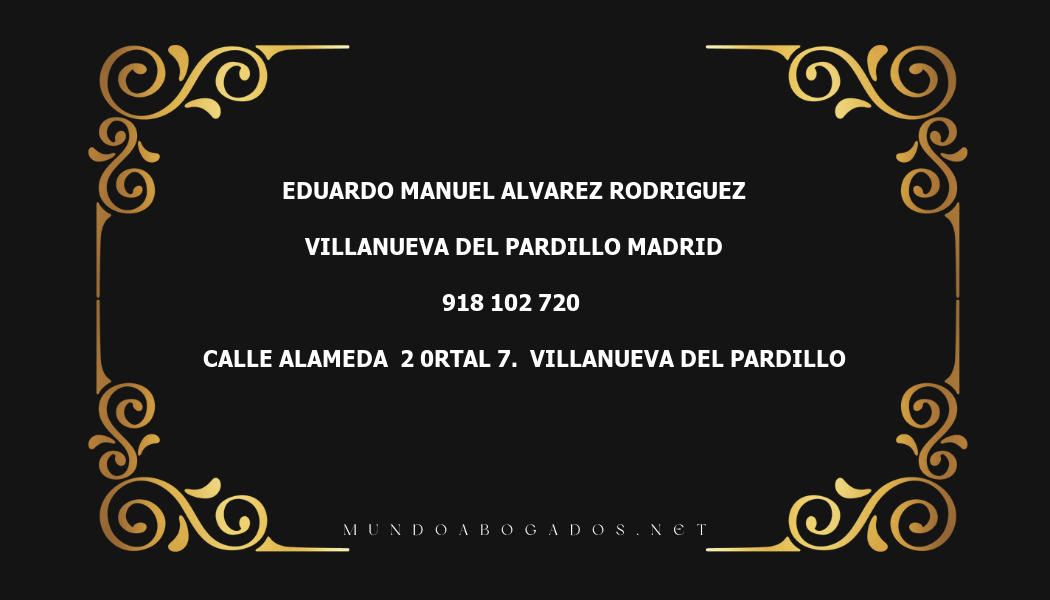 abogado Eduardo Manuel Alvarez Rodriguez en la localidad de Villanueva del Pardillo