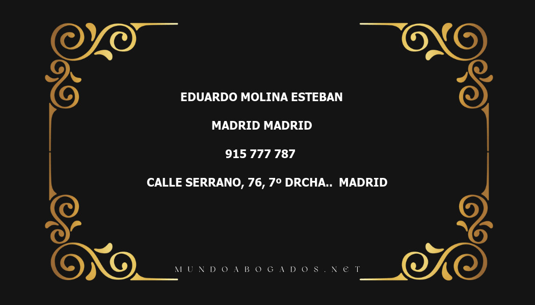 abogado Eduardo Molina Esteban en la localidad de Madrid