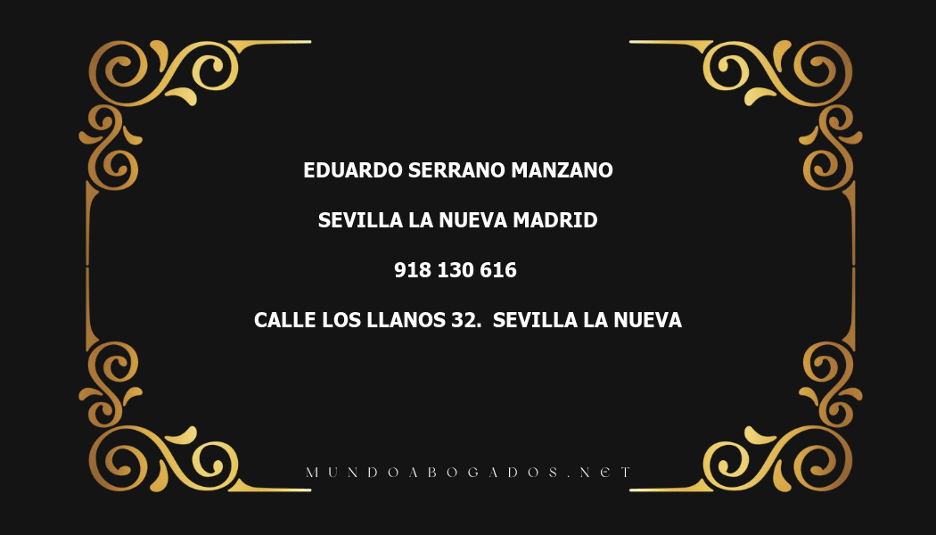 abogado Eduardo Serrano Manzano en la localidad de Sevilla la Nueva