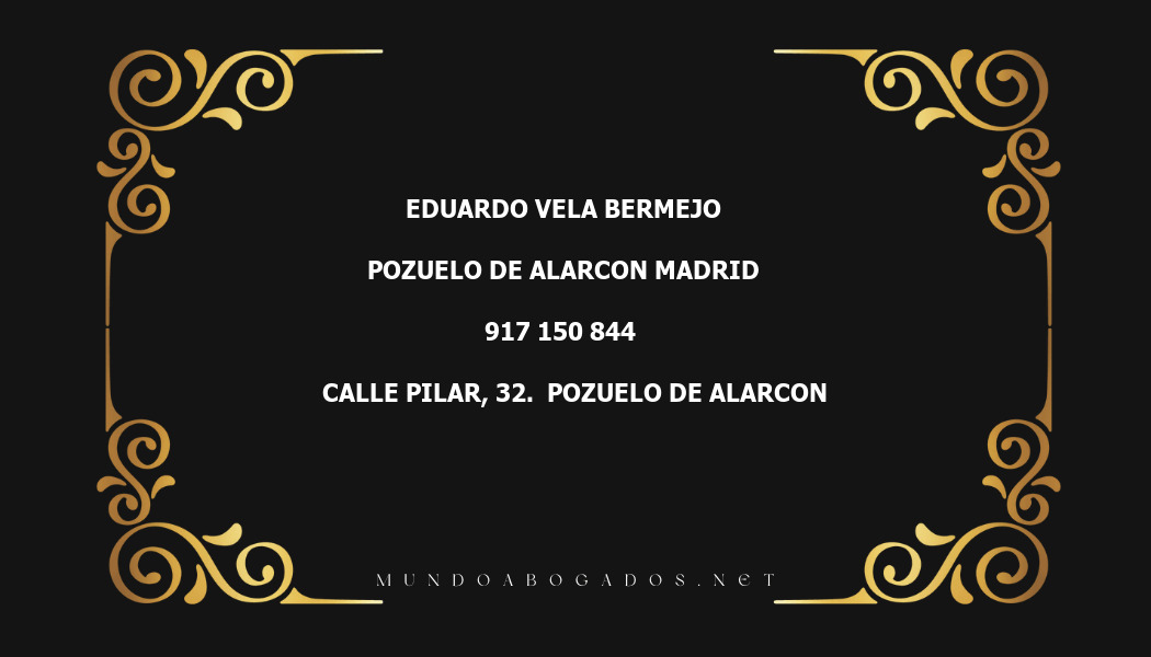 abogado Eduardo Vela Bermejo en la localidad de Pozuelo de Alarcon