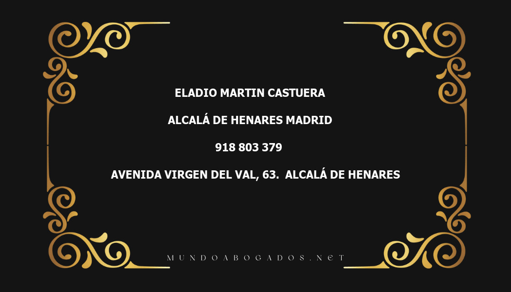 abogado Eladio Martin Castuera en la localidad de Alcalá de Henares