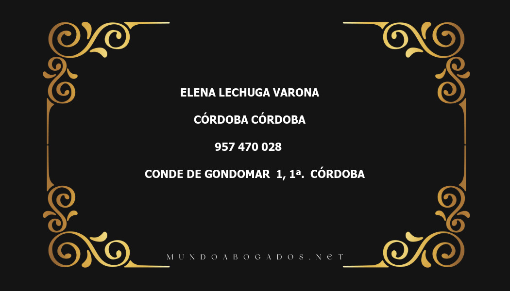 abogado Elena Lechuga Varona en la localidad de Córdoba