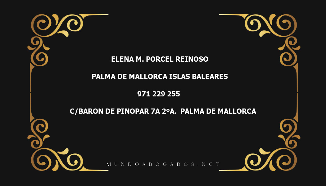 abogado Elena M. Porcel Reinoso en la localidad de Palma de Mallorca