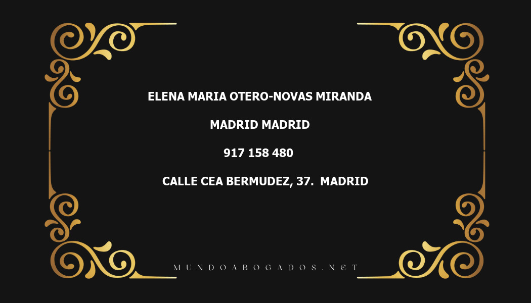 abogado Elena Maria Otero-Novas Miranda en la localidad de Madrid