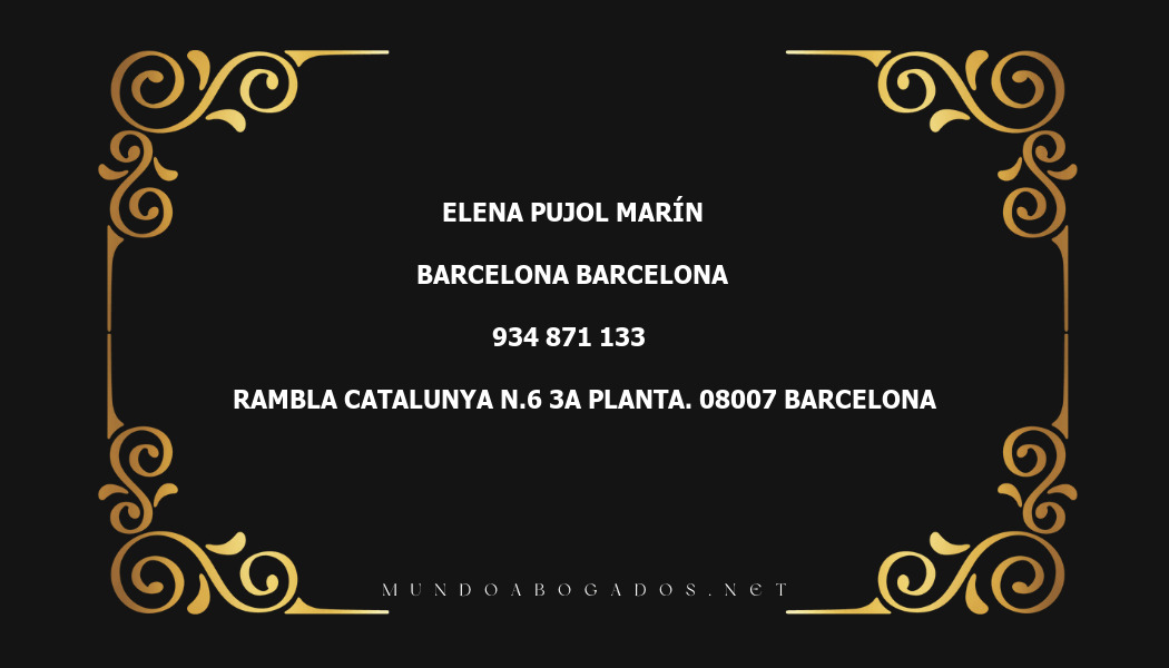 abogado Elena Pujol Marín en la localidad de Barcelona