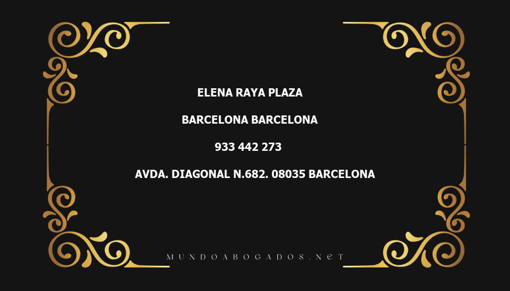 abogado Elena Raya Plaza en la localidad de Barcelona