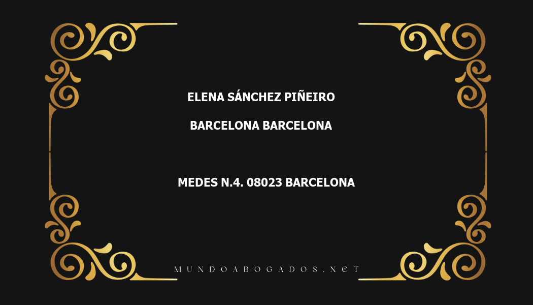 abogado Elena Sánchez Piñeiro en la localidad de Barcelona