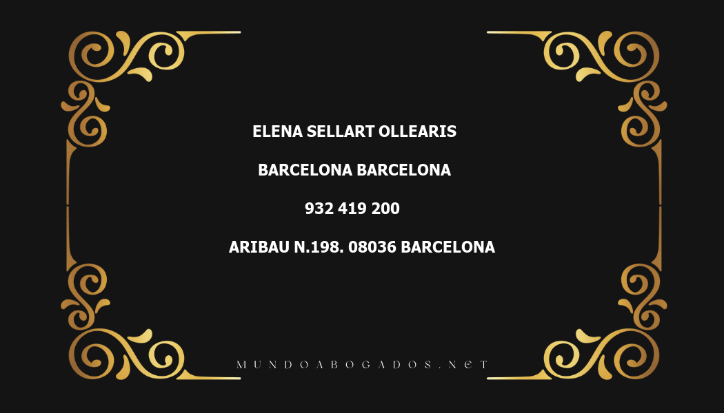 abogado Elena Sellart Ollearis en la localidad de Barcelona