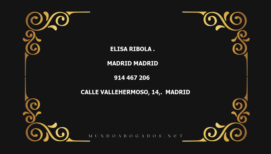 abogado Elisa Ribola . en la localidad de Madrid