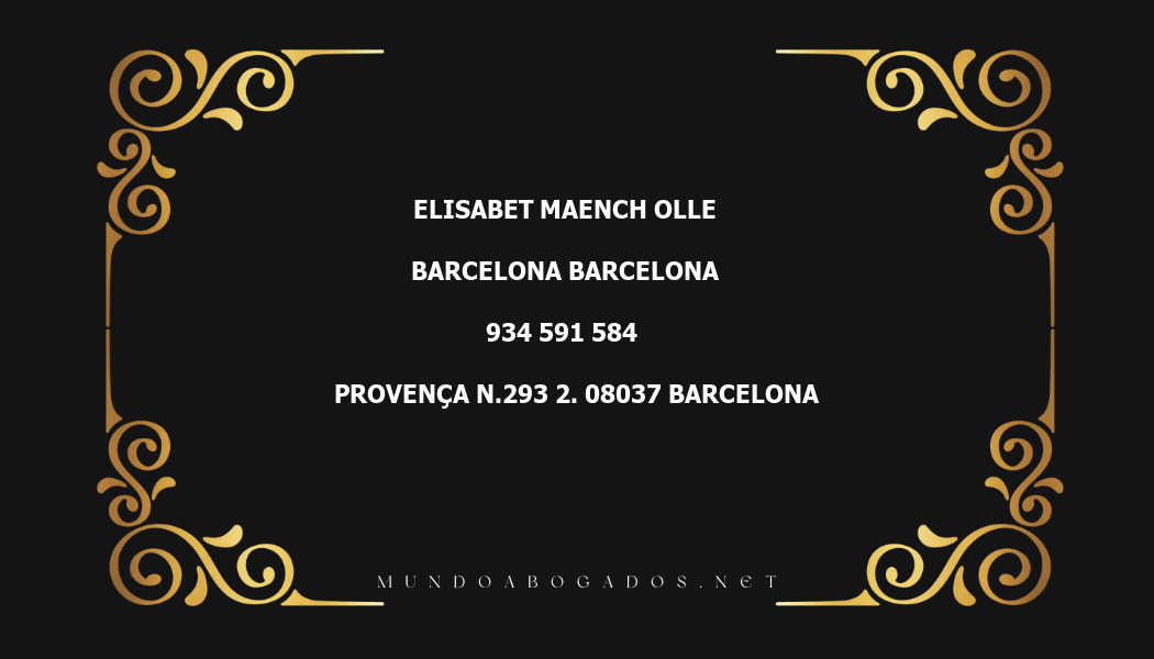 abogado Elisabet Maench Olle en la localidad de Barcelona