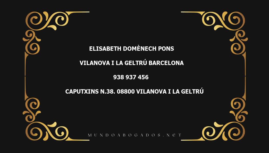 abogado Elisabeth Domènech Pons en la localidad de Vilanova i la Geltrú