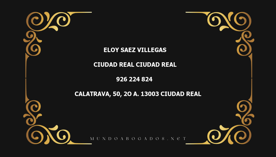 abogado Eloy Saez Villegas en la localidad de Ciudad Real