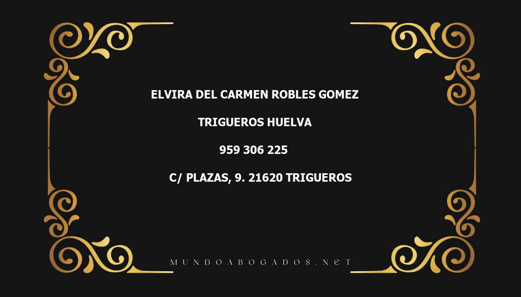 abogado Elvira Del Carmen Robles Gomez en la localidad de Trigueros