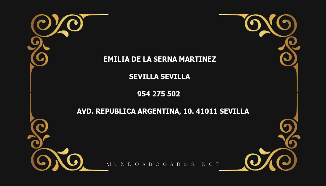 abogado Emilia De La Serna Martinez en la localidad de Sevilla