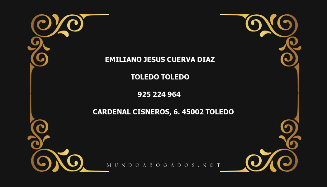 abogado Emiliano Jesus Cuerva Diaz en la localidad de Toledo