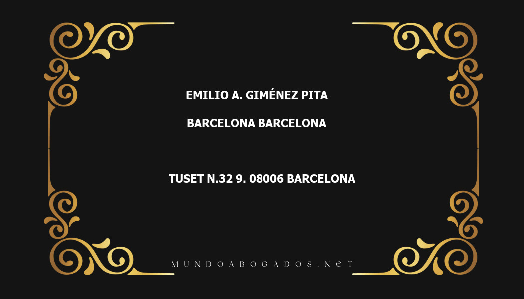 abogado Emilio A. Giménez Pita en la localidad de Barcelona