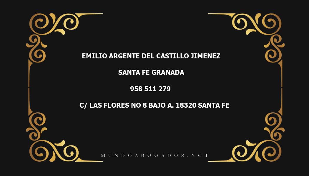 abogado Emilio Argente Del Castillo Jimenez en la localidad de Santa Fe