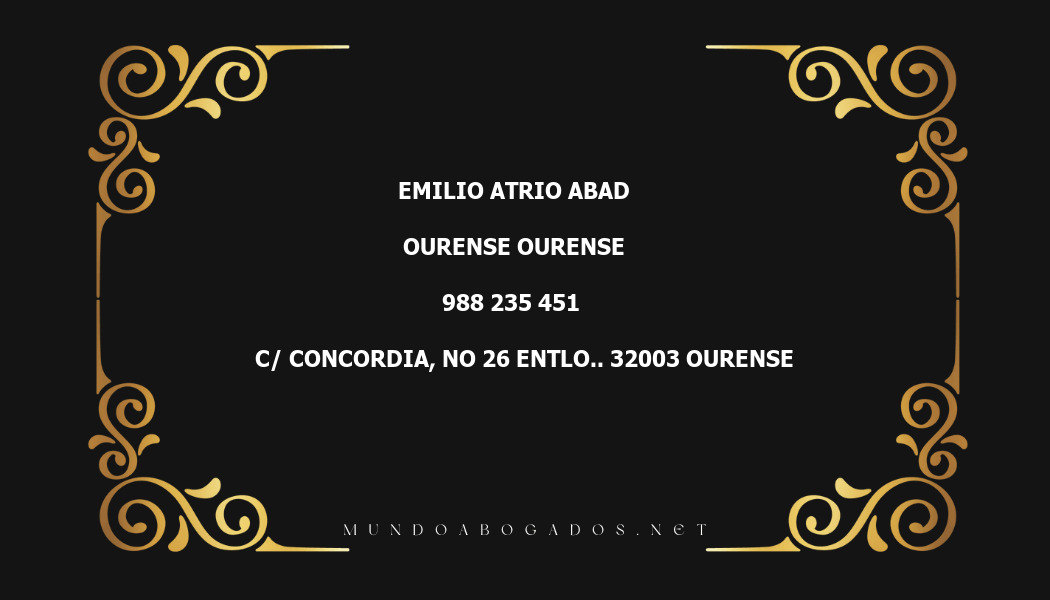 abogado Emilio Atrio Abad en la localidad de Ourense