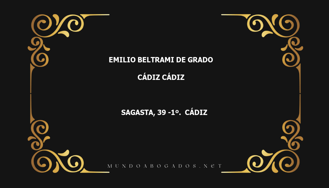 abogado Emilio Beltrami De Grado en la localidad de Cádiz