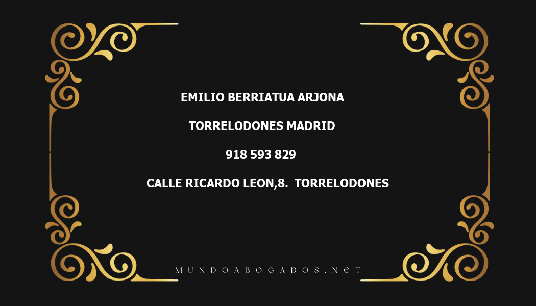 abogado Emilio Berriatua Arjona en la localidad de Torrelodones