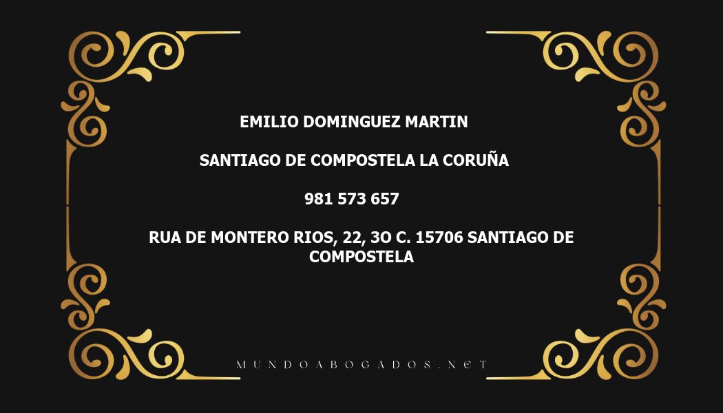 abogado Emilio Dominguez Martin en la localidad de Santiago de Compostela