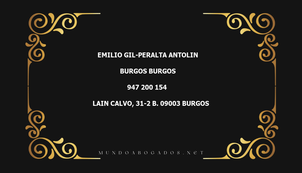 abogado Emilio Gil-Peralta Antolin en la localidad de Burgos