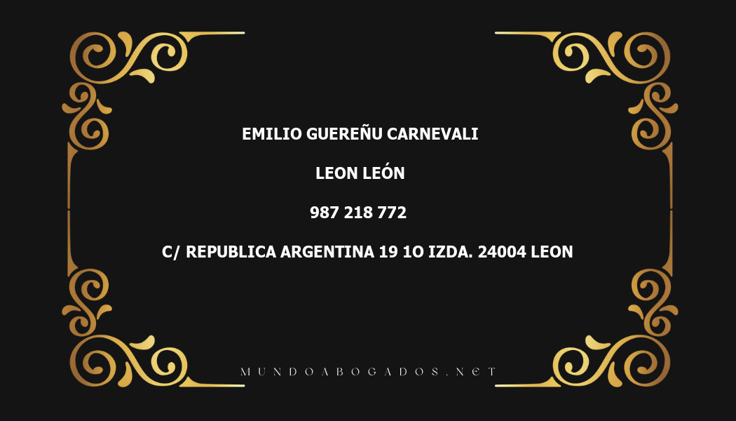 abogado Emilio Guereñu Carnevali en la localidad de Leon